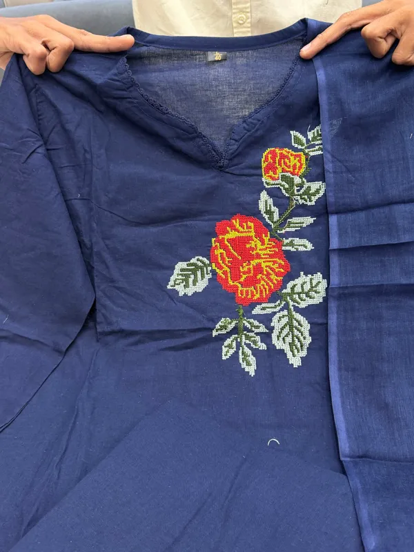 Summer_Premium_Cotton_Rose_Embroidery_Kurta_Pant_Dupatta_Set