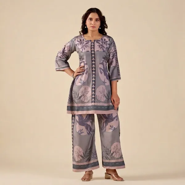 Grey_Floral_Premium_Cotton_Slub_Co-Ord_Set_For_Women