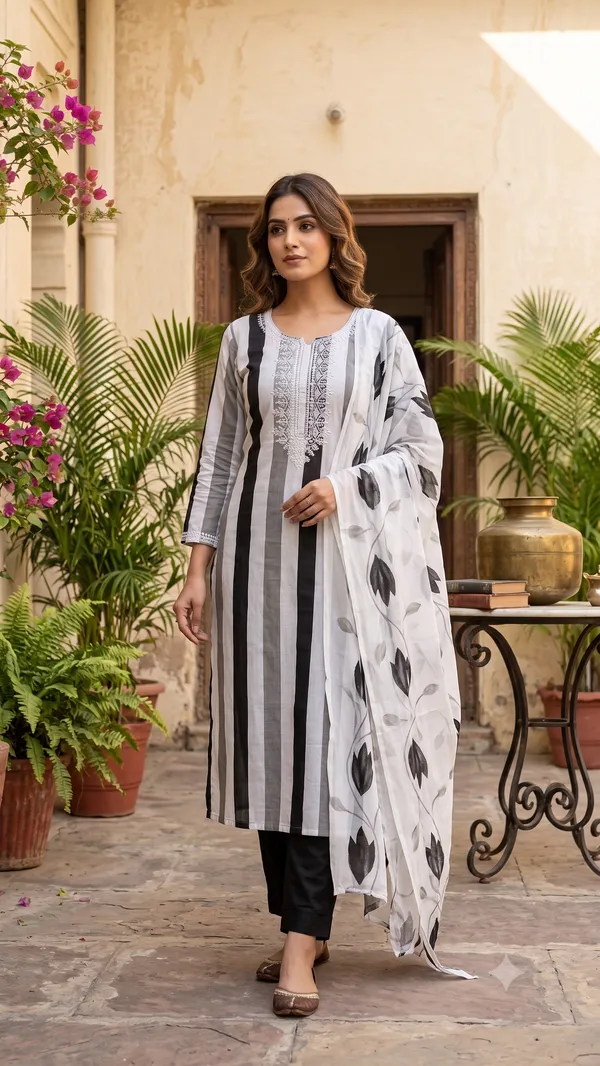 Unstitched_Black_Soft_Cotton_3Pcs_Salwar_Suit_For_Women