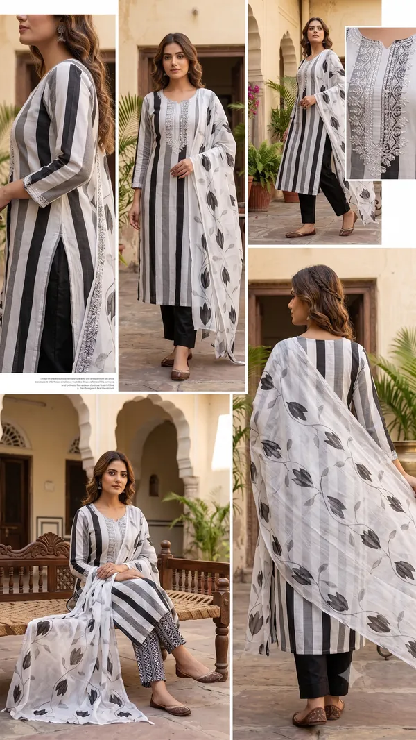 Unstitched_Black_Soft_Cotton_3Pcs_Salwar_Suit_For_Women
