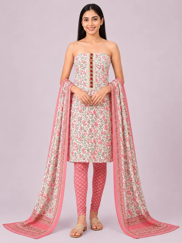 Unstiched_Pink_Soft_Cotton_3Pcs_Salwar_Suit_For_Women