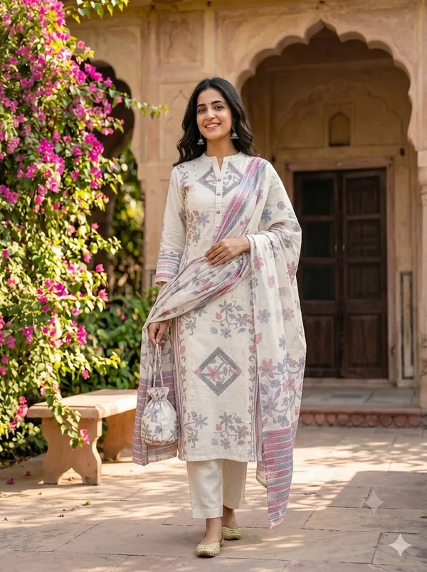 Unstitched_White_Soft_Cotton_3Pcs_Salwar_Suit_For_Women