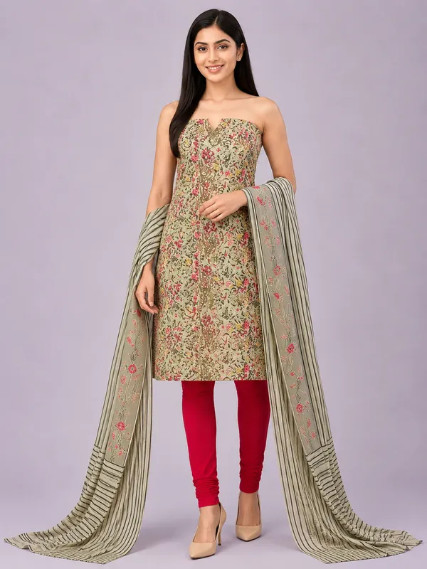 Unstiched_Maroon_Soft_Cotton_3Pcs_Salwar_Suit_For_Women
