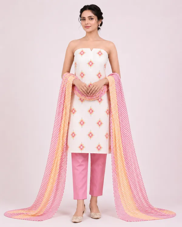 Unstiched_Pink_Soft_Cotton_3Pcs_Salwar_Suit_For_Women