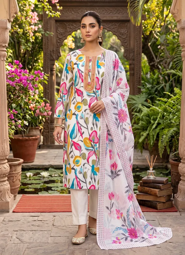 Unstitched_Cream_Soft_Cotton_3Pcs_Salwar_Suit_For_Women