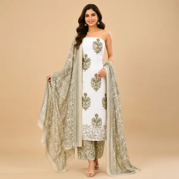 Unstiched_Mustard_Soft_Cotton_3Pcs_Salwar_Suit_For_Women
