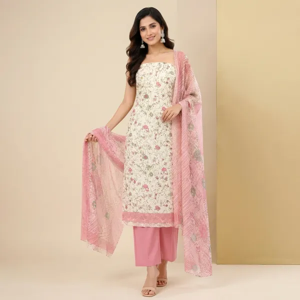 Unstiched_Pink_Soft_Cotton_3Pcs_Salwar_Suit_For_Women
