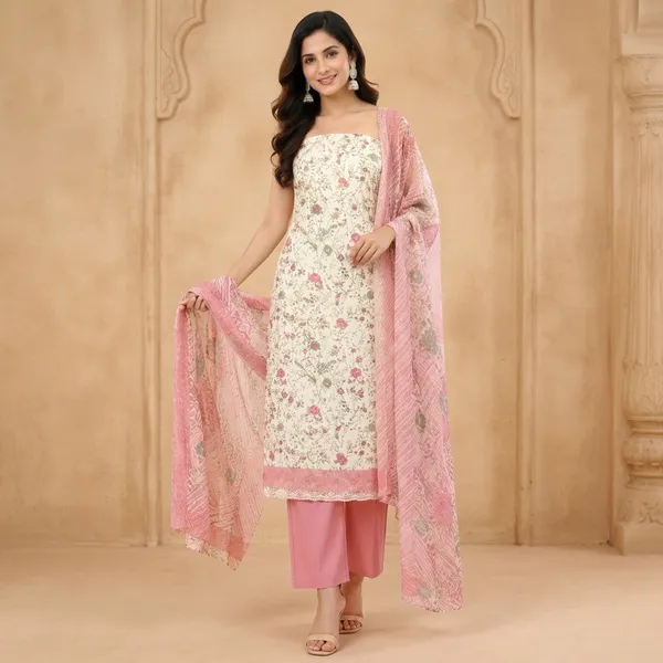 Unstiched_Pink_Soft_Cotton_3Pcs_Salwar_Suit_For_Women