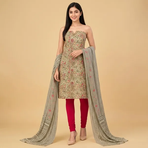 Unstiched_Maroon_Soft_Cotton_3Pcs_Salwar_Suit_For_Women