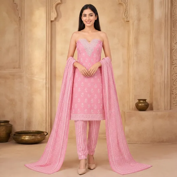 Unstiched_Pink_Soft_Cotton_3Pcs_Salwar_Suit_For_Women
