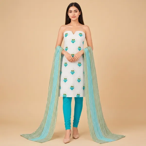 Unstiched_Rama_Green_Soft_Cotton_3Pcs_Salwar_Suit_For_Women
