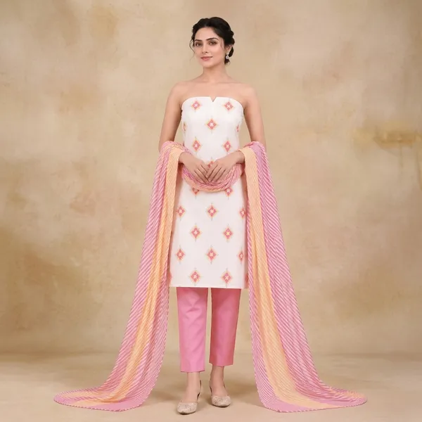 Unstiched_Pink_Soft_Cotton_3Pcs_Salwar_Suit_For_Women