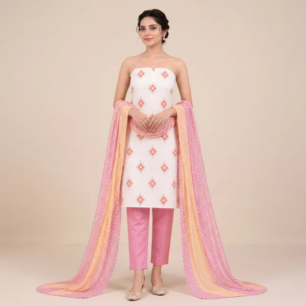 Unstiched_Pink_Soft_Cotton_3Pcs_Salwar_Suit_For_Women