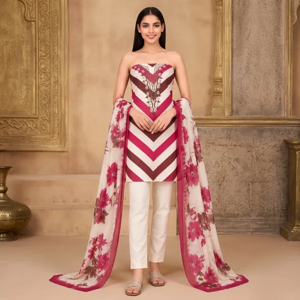 Unstiched_Pink_Soft_Cotton_3Pcs_Salwar_Suit_For_Women
