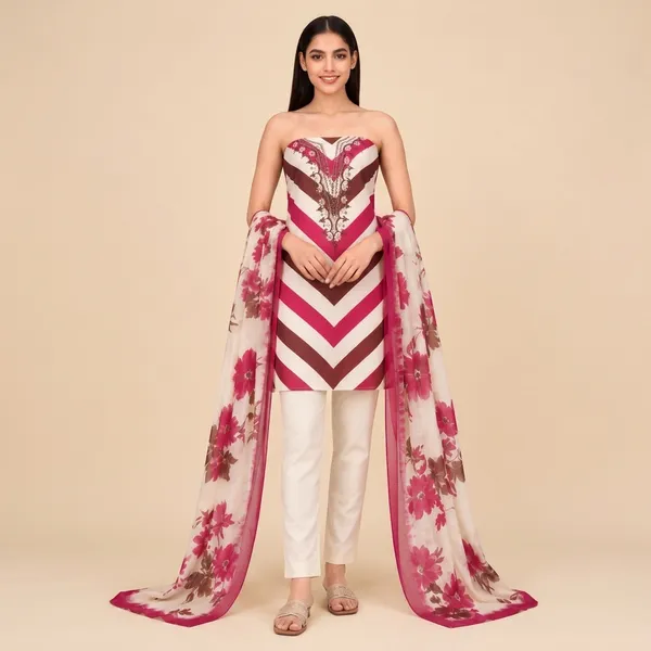 Unstiched_Pink_Soft_Cotton_3Pcs_Salwar_Suit_For_Women