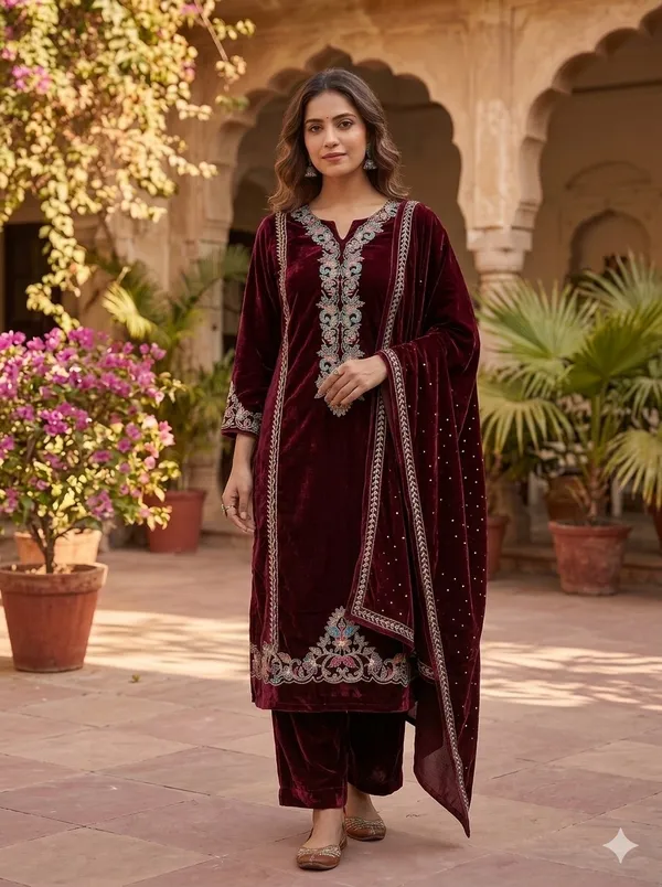 Unstitched_Premium_Velvet_Salwar_Suit_3_pc_Material
