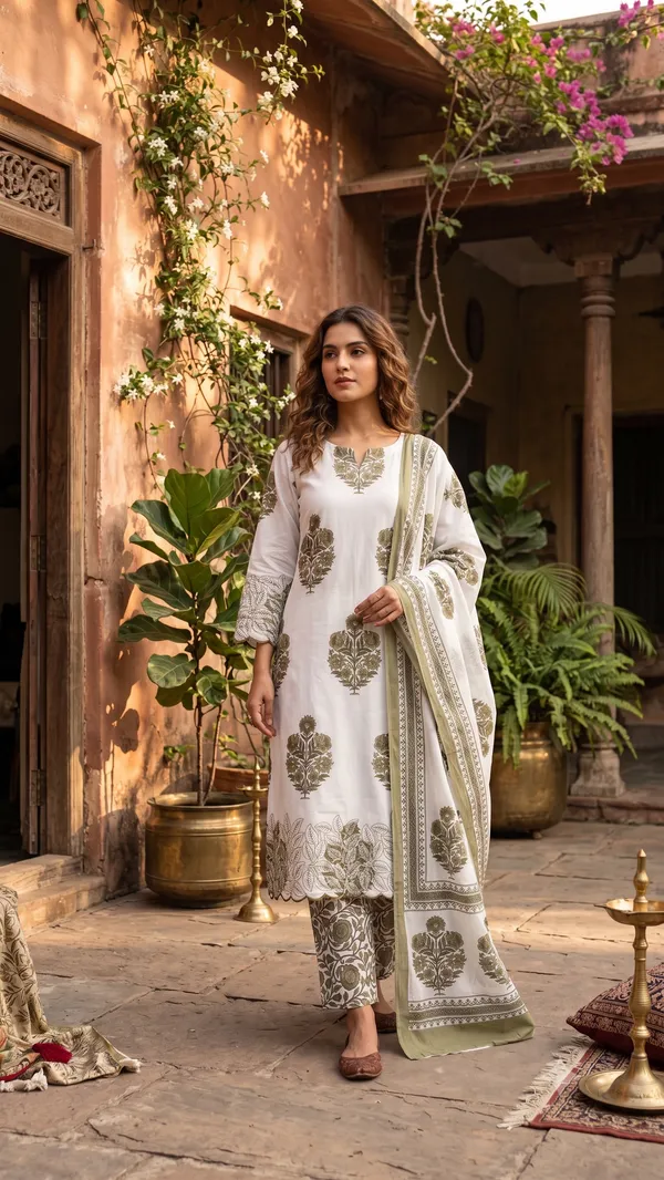 Unstitched_Mustard_Soft_Cotton_3Pcs_Salwar_Suit_For_Women