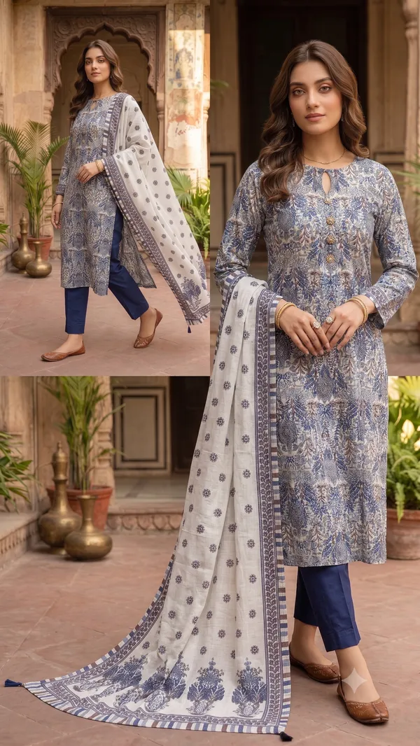 Unstitched_Blue_And_Maroon_Soft_Cotton_3Pcs_Salwar_Suit_For_Women