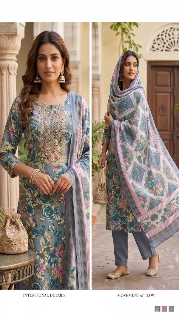 Unstitched_Gold_Soft_Cotton_3Pcs_Salwar_Suit_For_Women