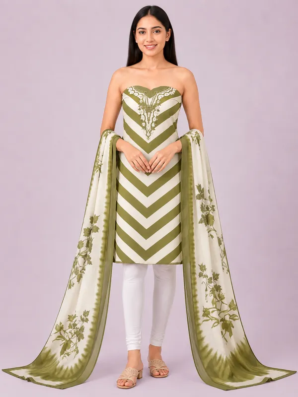 Unstiched_Green_Soft_Cotton_3Pcs_Salwar_Suit_For_Women