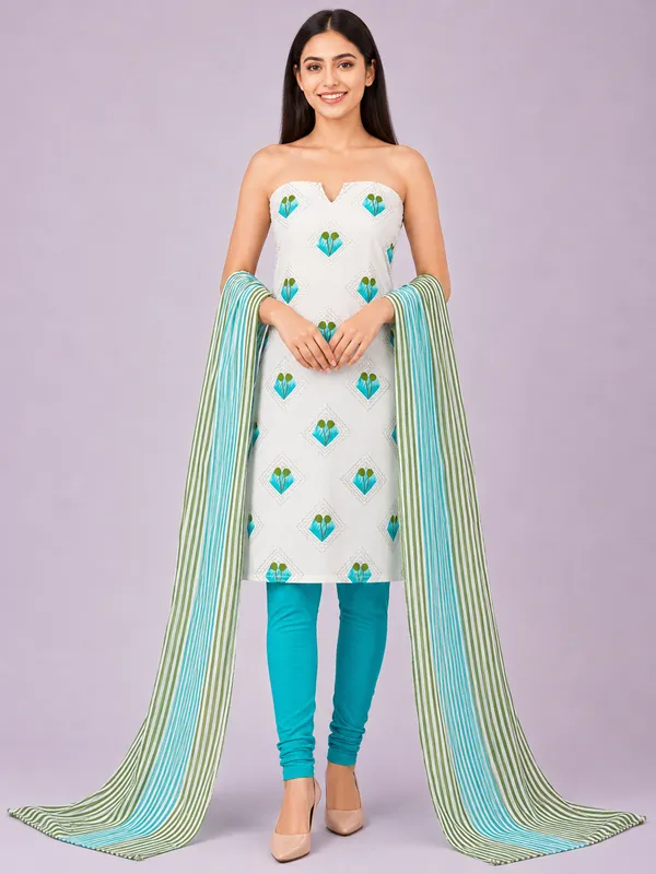 Unstiched_Rama_Green_Soft_Cotton_3Pcs_Salwar_Suit_For_Women