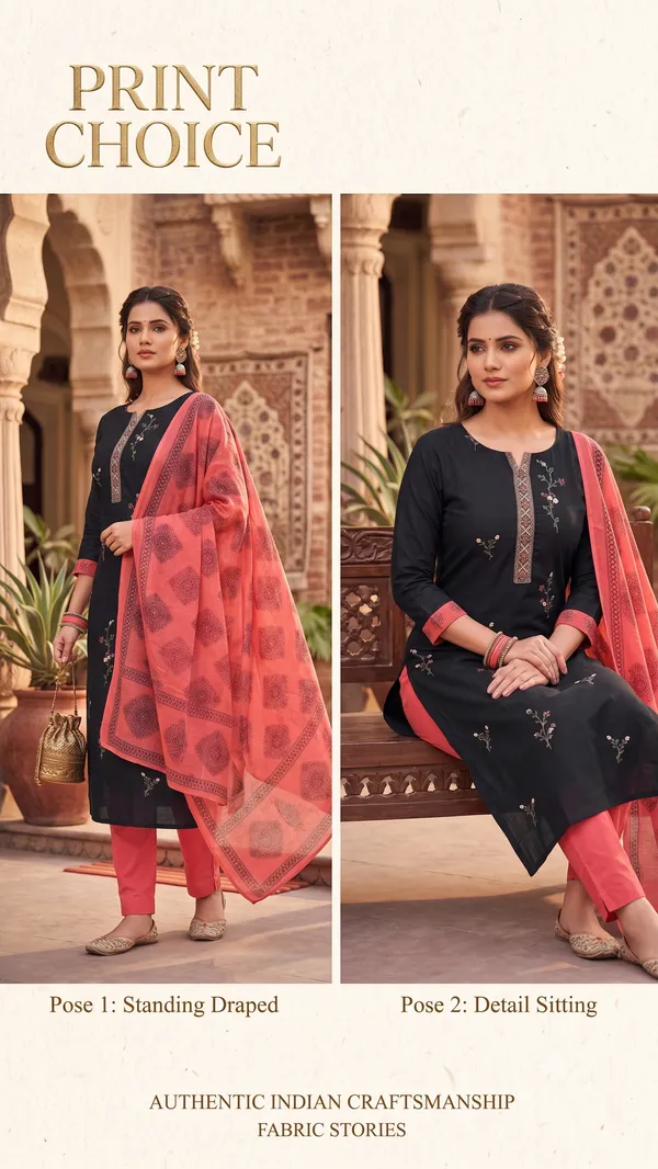 Unstitched_Black_And_Pink_Soft_Cotton_3Pcs_Salwar_Suit_For_Women