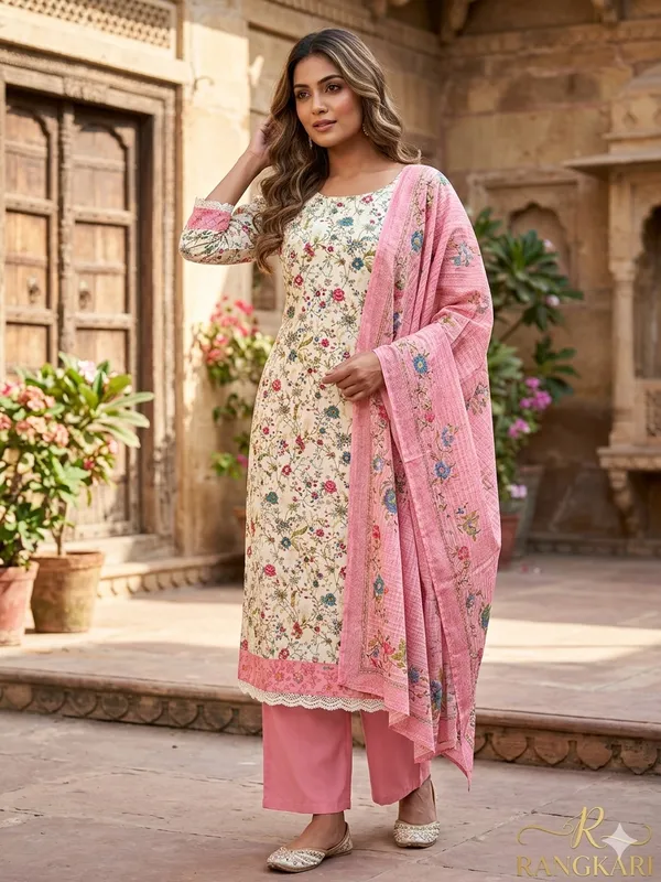 Unstitched_Pink_Soft_Cotton_3Pcs_Salwar_Suit_For_Women