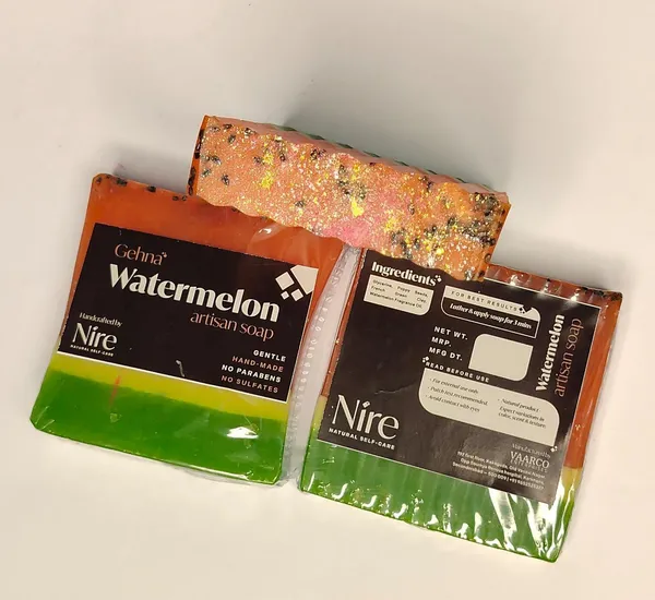 Nire_Watermelon_:_Glycerin_Base_with_French_Green_Clay,_Kaolin_Clay,_French_Pink_Clay_/_Nire_Nirmal_:_french_Pink_Clay,_Multani_mitti,safforn_helps_Anti_pigmentation_Soap_(Pack_Of_2_)