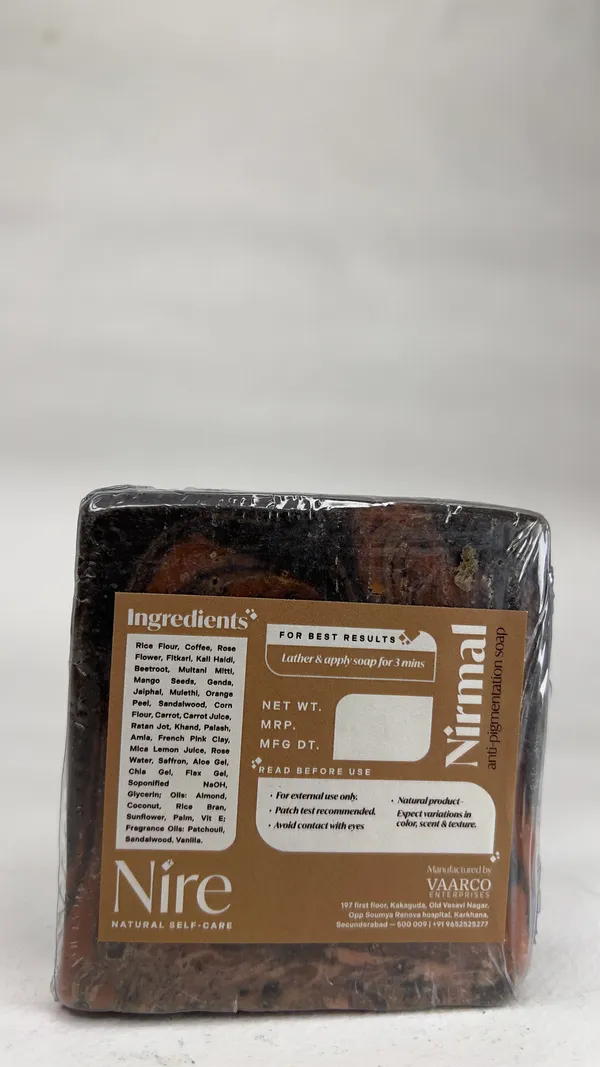 Nire_Nirmal_Kesar_french_Pink_Clay,_Multani_mitti,safforn_helps_Anti_pigmentation_Soap