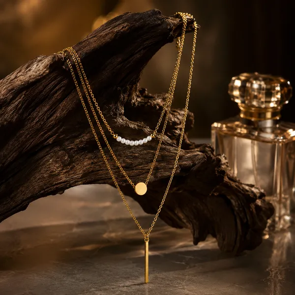 Gold_Stainless_Steel_Layered_Bar_Disc_Pendant_Chain_Necklace_For_Women