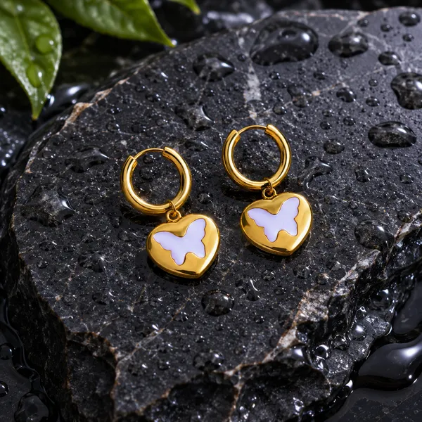Gold_Stainless_Steel_Hoop_Earrings_With_Purple_Butterfly_Heart_Charm