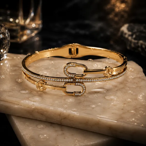 Gold_Stainless_Steel_Crystal_Embellished_Safety_Pin_Bracelet_For_Women