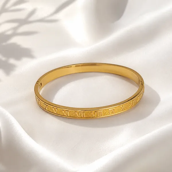 Gold_Stainless_Steel_Roman_Numeral_Engraved_Hinged_Bangle_For_Women