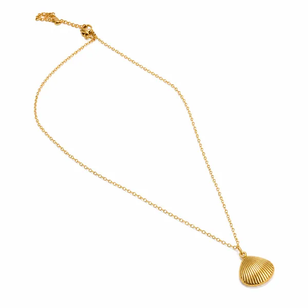 Gold_Stainless_Steel_Shell_Pendant_Necklace_For_Women