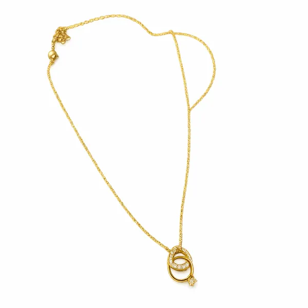 Gold_Stainless_Steel_Chain_Necklace_With_Circular_Crystal_Pendant