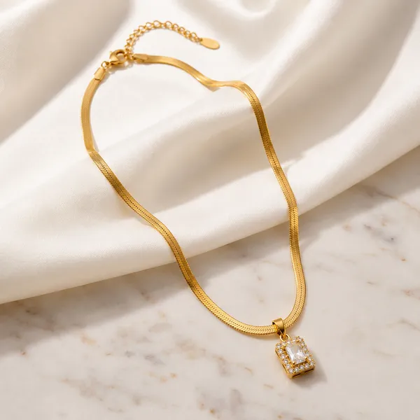 Anti_Tarnish_316L_Stainless_Steel_Rectangle_CZ_Stone_Pendant_Necklace_for_Women_|_Waterproof_|_Hypoallergenic_|_Premium_Gold_Snake_Chain_|_Daily_Wear_Jewellery