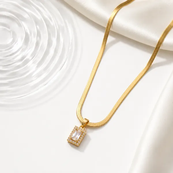 Anti_Tarnish_316L_Stainless_Steel_Rectangle_CZ_Stone_Pendant_Necklace_for_Women_|_Waterproof_|_Hypoallergenic_|_Premium_Gold_Snake_Chain_|_Daily_Wear_Jewellery