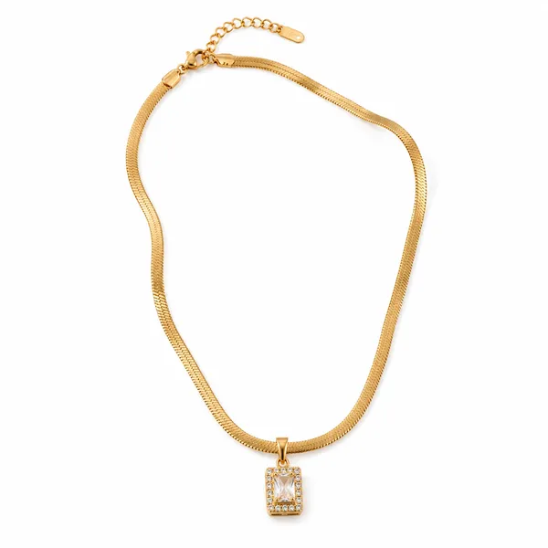 Anti_Tarnish_316L_Stainless_Steel_Rectangle_CZ_Stone_Pendant_Necklace_for_Women_|_Waterproof_|_Hypoallergenic_|_Premium_Gold_Snake_Chain_|_Daily_Wear_Jewellery