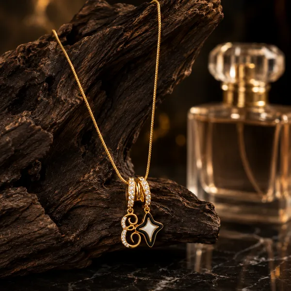 Gold_Stainless_Steel_Chain_Star_Number_Pendant_Necklace_For_Womens