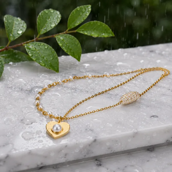 Gold_Stainless_Steel_Chain_Heart_Pendant_Pearl_Bead_Necklace_For_Women