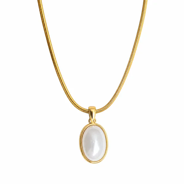 Gold_Stainless_Steel_Pearl_Oval_Pendant_Necklace_For_Women