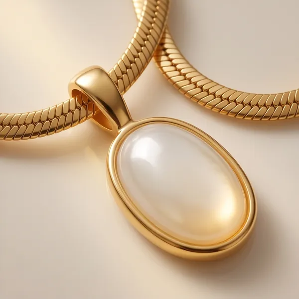 Gold_Stainless_Steel_Pearl_Oval_Pendant_Necklace_For_Women