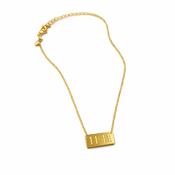 Gold_Stainless_Steel_11:11_Engraved_Rectangular_Pendant_Necklace_For_Women