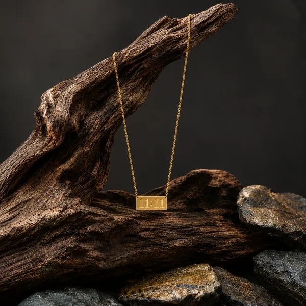 Gold_Stainless_Steel_11:11_Engraved_Rectangular_Pendant_Necklace_For_Women