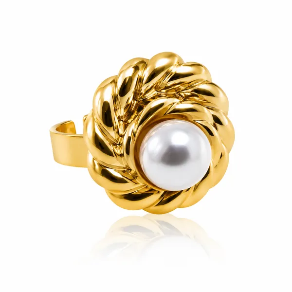 Gold_Plated_Pearl_Statement_Ring_for_Women_|_Anti-Tarnish,_Waterproof_Stainless_Steel_Twisted_Rope_Croissant_Ring_|_Elegant_Fashion_Jewellery
