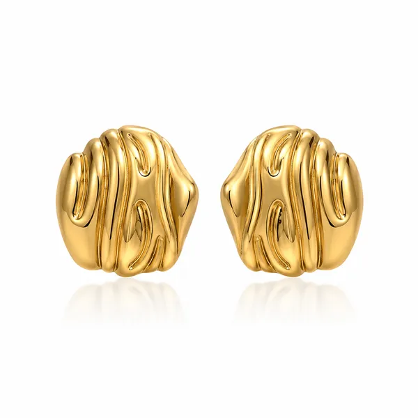 Gold_Plated_Textured_Square_Stud_Earrings_For_Women