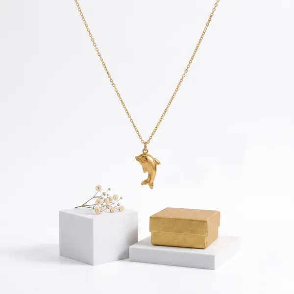 Gold_Stainless_Steel_Dolphin_Pendant_Chain_Necklace_For_Women