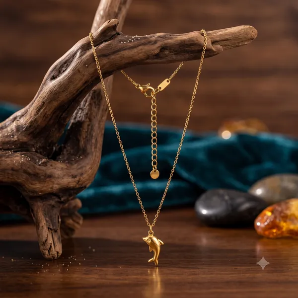 Gold_Stainless_Steel_Dolphin_Pendant_Chain_Necklace_For_Women