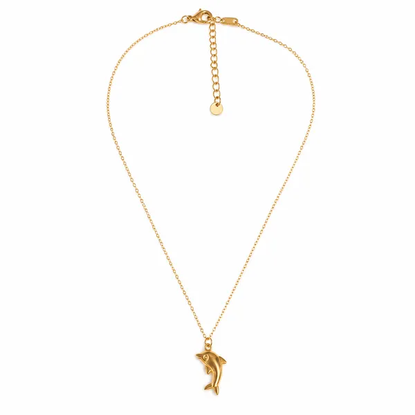 Gold_Stainless_Steel_Dolphin_Pendant_Chain_Necklace_For_Women