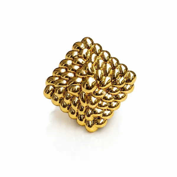 Gold_Plated_Chunky_Bubble_Statement_Ring_for_Women_|_Anti-Tarnish,_Waterproof_Stainless_Steel_Rhombus_Cluster_Ring_|_Bold_Geometric_Fashion_Jewellery